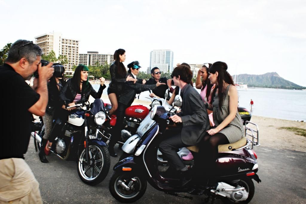 Modern Vespa Honolulu magazine photo shoot yesterday